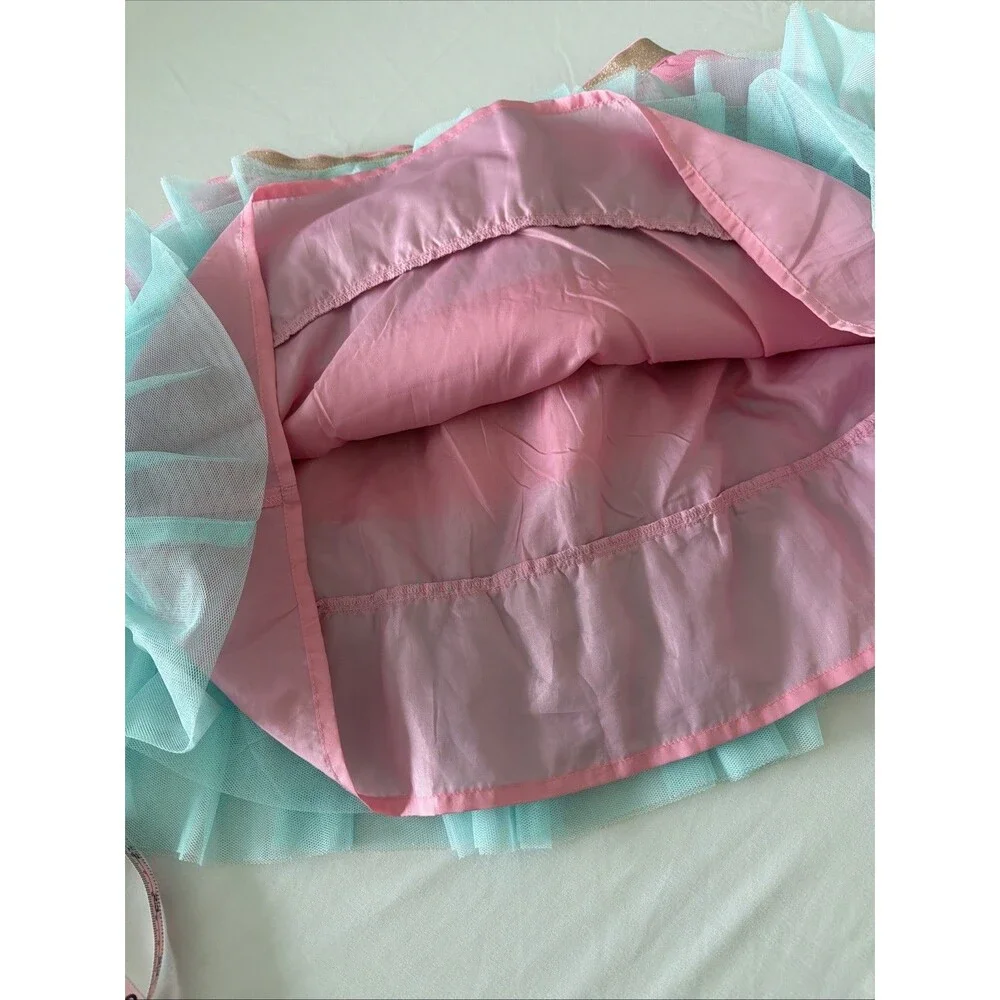 Gymboree Ruffle Tulle Tutu Skirt Girls Sz 12 Birthday Tiered Pink Purple Teal